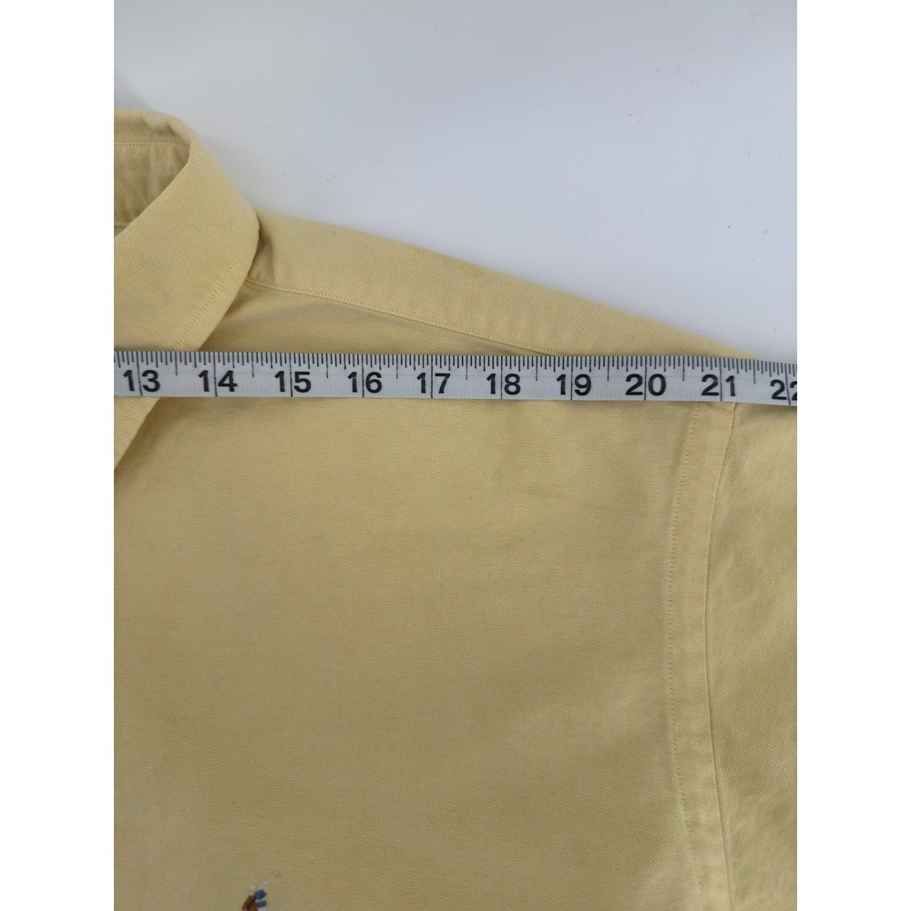 Ralph Lauren Yarmouth Oxford Button Down Shirt Mens 17 1/2 34 Yellow Polo Player - Picture 4 of 11